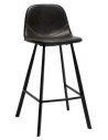 LOGAN Barstol i metal og vintage læder H96,5 cm - Sort/Vintage antracit