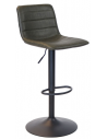 BOSTON Barstol i metal og vintage læder H85 - 108 cm - Sort/Vintage olivengrøn