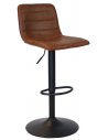 BOSTON Barstol i metal og vintage læder H85 - 108 cm - Sort/Vintage cognac