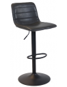BOSTON Barstol i metal og vintage læder H85 - 108 cm - Sort/Vintage antracit