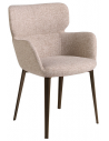 Spisebordsstol med armlæn i stål og polyester H80 cm - Mat brun/Meleret brun