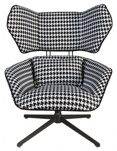 lænestol med drejefod og armlæn stof stribet ternet erhvervsindretning restaurantmøbler 2