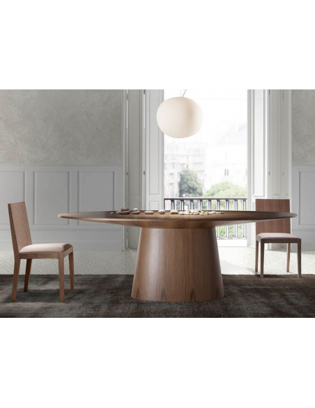 ovalt spisebord ovale træ valnød erhvervsindretning restaurantmøbler