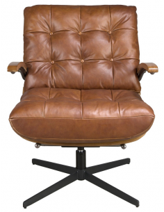 lænestol med armlæn og drejefod læder erhvervsindretning restaurantmøbler 2