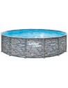 ELITE Frame fritstående pool komplet sæt m/stige og pumpe H107 x Ø427 cm - Stenoptik