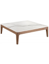 Sofabord i valnøddefinér og porcelæn H30 x B100 x D100 cm - Valnød/Hvid marmoriseret
