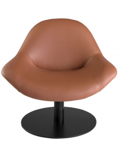 lænestol med drejefod drejefunktion cognac brun læder loungestol erhvervsindretning restaurantmøbler 2