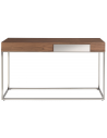 Konsolbord i stål og valnøddefinér H76 x B135 x D40 cm - Krom/Valnød