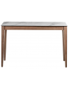 Konsolbord i porcelæn og valnøddefinér H75 x B120 x D39 cm - Valnød/Hvid marmor