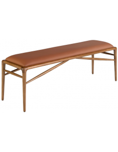 bænk entre træ brun læder entremøbler erhvervsindretning restaurantmøbler