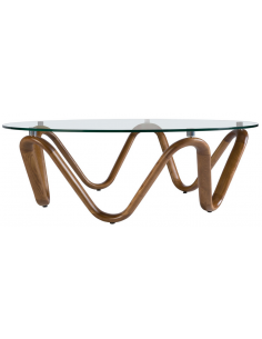 rundt sofabord træ glas erhvervsindretning restaurantmøbler