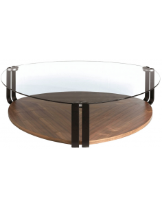 rundt sofabord træ glas erhvervsindretning restaurantmøbler