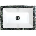 Pietra håndvask i keramik 59,5 x 39,5 cm - Sort marmor