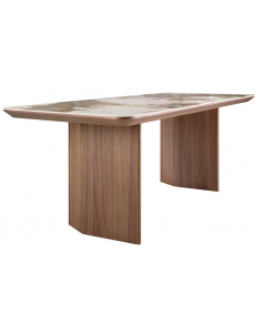 spisebord træ valnød sten keramik porcelæn 2