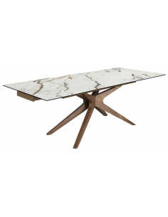 spisebord med udtræk tillægsplader sten marmor travertin porcelæn keramik