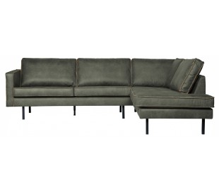 Hjørnesofa højrevendt i læder 266 x 213 cm - Vintage cognac