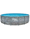 ELITE Frame fritstående pool komplet sæt m/stige og pumpe H132 x Ø549 cm - Stenoptik