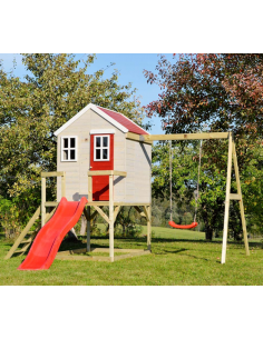 legehus klatretårn rutsjebane sandkasse gyngestativ legetårn udendørs legetøj udeleg