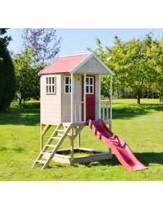 legehus klatretårn rutsjebane sandkasse legetårn udendørs legetøj udeleg