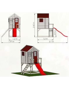 legehus klatretårn rutsjebane legetårn udendørs legetøj udeleg 2