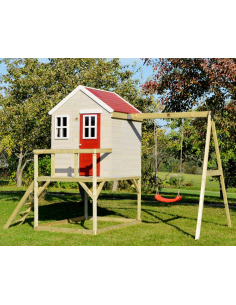 legehus klatretårn gyngestativ legetårn udendørs legetøj udeleg træ