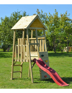 legehus klatretårn rutsjebane legetårn udendørs legetøj udeleg træ