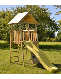 legehus klatretårn rutsjebane legetårn udendørs legetøj udeleg træ