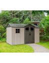 LIFETIME Redskabsskur m/gulv i stål og HDPE-plast H225,3 x B349,8 x D213,3 cm - Grå