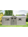 LIFETIME Redskabsskur m/gulv i stål og HDPE-plast H241 x B610 x D243 cm - Mørkegrå