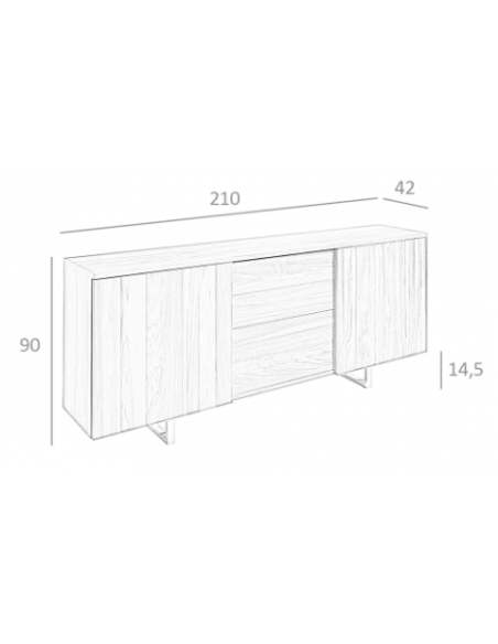 skænk sideboard skuffer træ soveværelse valnød moderne