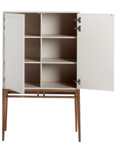 vitrineskab vitrine træ valnød moderne 2