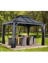 MYKONOS Pavillon i aluminium og stål H291 x B364 x D299 cm - Basaltgrå
