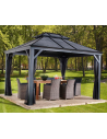 MYKONOS Pavillon i aluminium og stål H291 x B425 x D299 cm - Basaltgrå