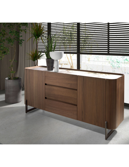 skænk sideboard skuffer træ valnød moderne