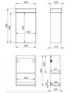 komplet badmiljø gæstetoilet væg underskab med vask håndvask badeværelse 2