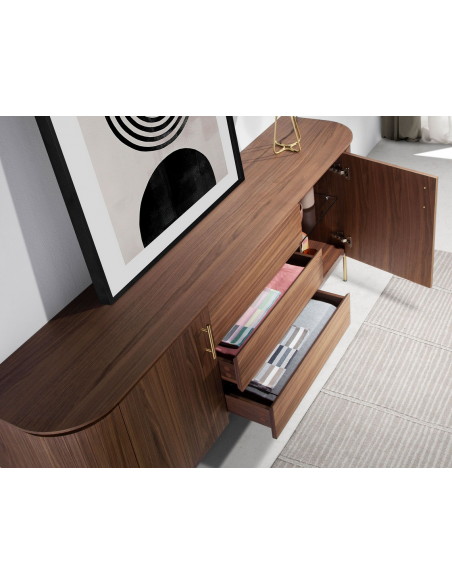 skænk sideboard skuffer træ valnød moderne