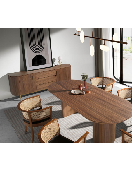 skænk sideboard skuffer træ valnød moderne