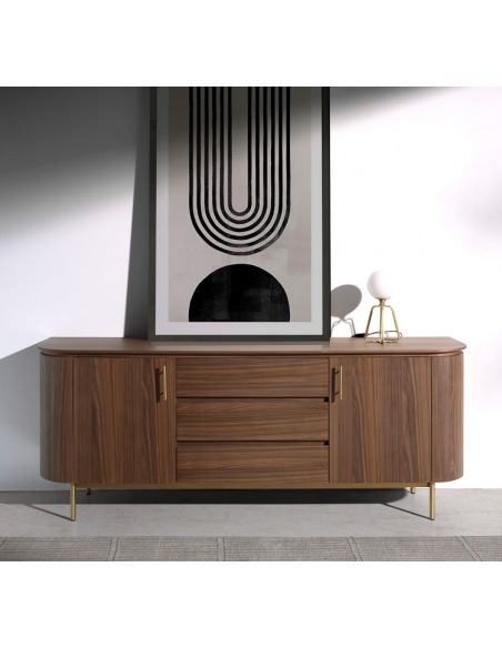 skænk sideboard skuffer træ valnød moderne