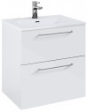 WILMA Komplet badmiljø i MDF og keramik H63,5 x B60 cm - Blank hvid/Krom