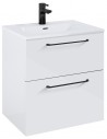 WILMA Komplet badmiljø i MDF og keramik H63,5 x B60 cm - Blank hvid/Sort