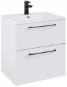 WILMA Komplet badmiljø i MDF og keramik H63,5 x B60 cm - Mat hvid/Sort