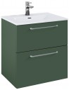 WILMA Komplet badmiljø i MDF og keramik H63,5 x B60 cm - Mat skovgrøn/Krom