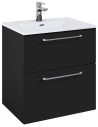 WILMA Komplet badmiljø i MDF og keramik H63,5 x B60 cm - Mat sort/Krom