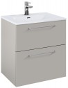 WILMA Komplet badmiljø i MDF og keramik H63,5 x B60 cm - Mat røg/Krom