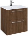 WILMA Komplet badmiljø i MDF og keramik H63,5 x B60 cm - Valnød/Krom