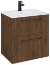 WILMA Komplet badmiljø i MDF og keramik H63,5 x B60 cm - Valnød/Sort