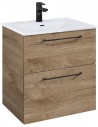 WILMA Komplet badmiljø i MDF og keramik H63,5 x B60 cm - Eg/Sort