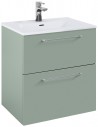 WILMA Komplet badmiljø i MDF og keramik H63,5 x B60 cm - Mat fjordgrøn/Krom
