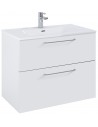 WILMA Komplet badmiljø i MDF og keramik H63,5 x B80 cm - Mat hvid/Krom