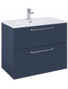 WILMA Komplet badmiljø i MDF og keramik H63,5 x B80 cm - Mat marineblå/Krom